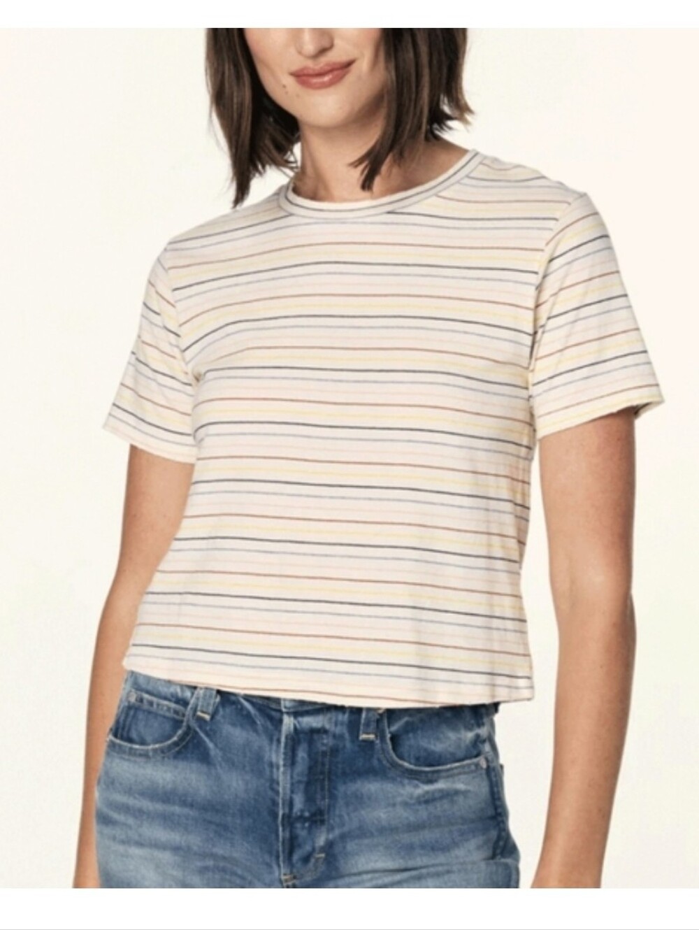 AMO Striped Short Sleeve Tee Shirt